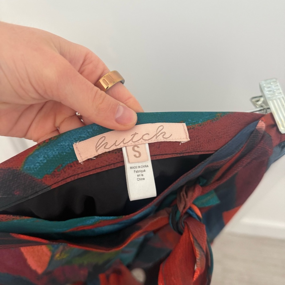 Hutch Anthropologie Multicolor Novelty Print Wrap Maxi Skirt Sz Small Artsy - Picture 10 of 13
